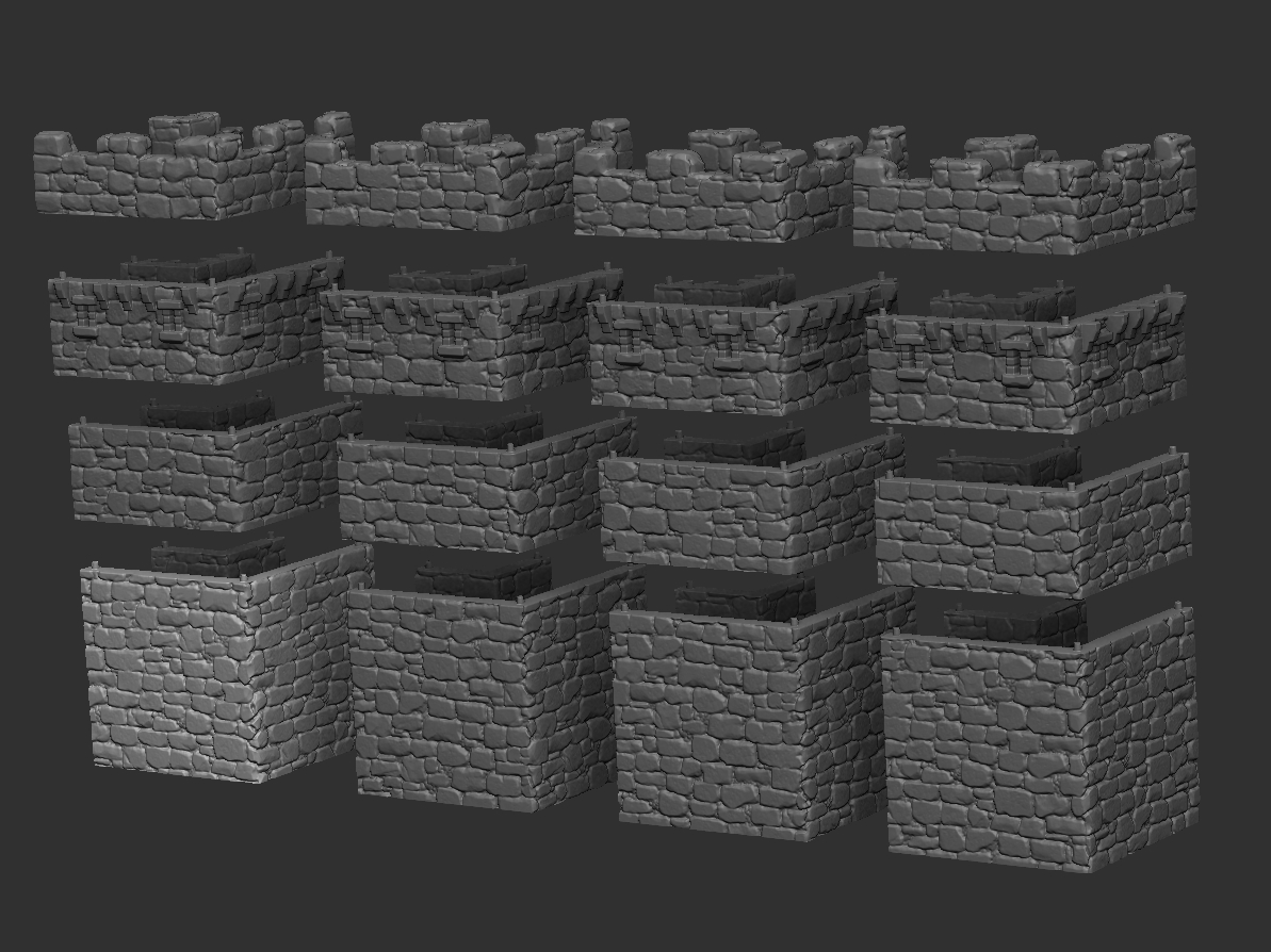 3D file Medieval Scenery Castle Walls 🏰・3D printer design to download・Cults